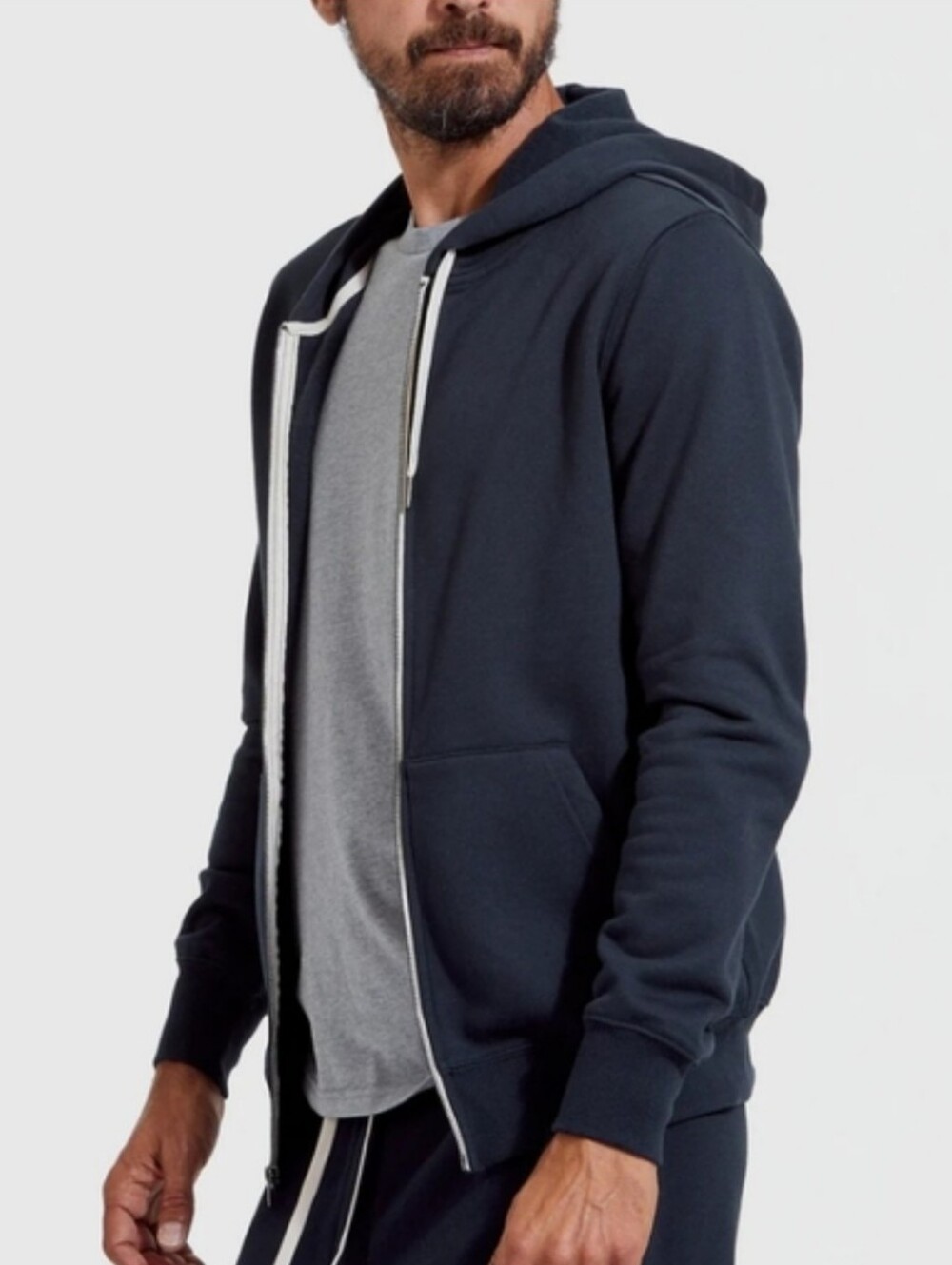 TRUE CLASSIC Navy Fleece French Terry Zip Hoodie. Size XXL